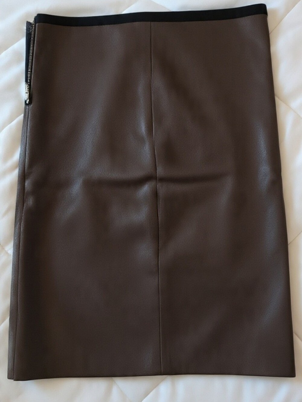 A.L.C. Leather Pencil Skirt 6 Brown Italian Raptor Zip Minimalist